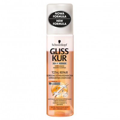 Gliss Kur Total Repair, kompletna regeneracja odżywka ekspresowa do włosów, 200ml