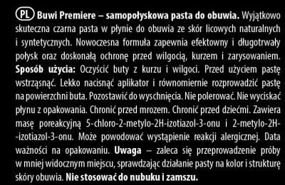 Buwi Premiere Czarna, pasta do butów, płyn  60ml