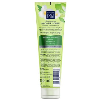 Cztery Pory Roku Aloes & Zielona Herbata nawilżający krem do rąk i paznokci 130ml