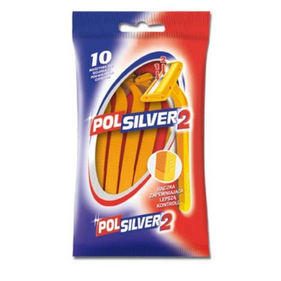 Polsilver, jednoczęściowa maszynka do golenia dla mężczyzn, 10 sztuk