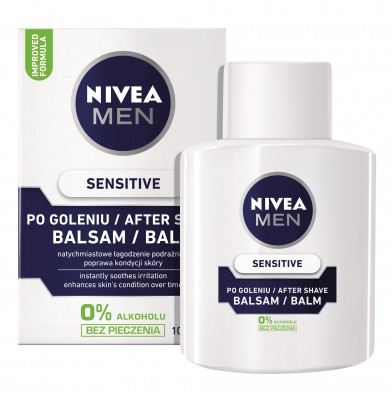 Nivea For Men Sensitive, balsam po goleniu skóra wrażliwa, 100ml