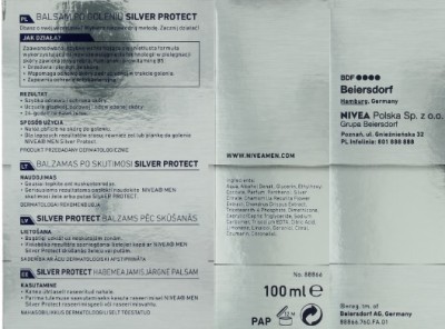 Nivea For Men Silver Protect,  balsam po goleniu, 100ml