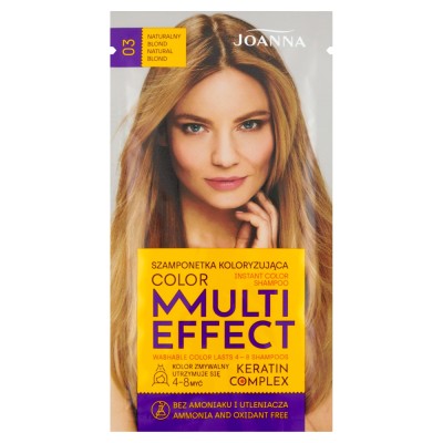 Joanna Multi Color, szampon koloryzujący w saszetce, 03 naturalny blond