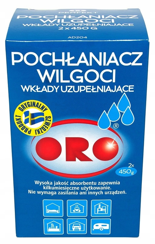 Oro Nr AD204 pochłaniacz wilgoci wkład uzupełniający 2*450g