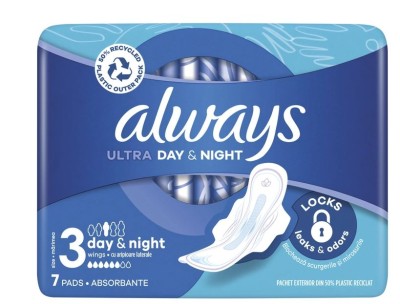 Always Ultra Night, podpaski higieniczne ze skrzydełkami, 7 sztuk