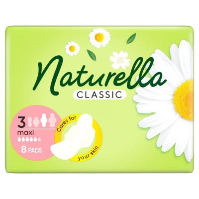 Naturella Classic Maxi Plus, podpaski higieniczne ze skrzydełkami, 8 sztuk