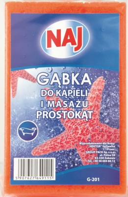 Naj Prostokąt, gąbka do kąpieli i masażu, 1 sztuka