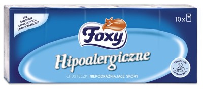 Foxy Hipoalergiczne, chusteczki higieniczne,10 sztuk