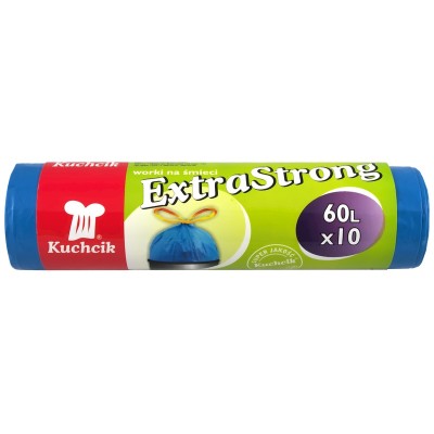 Kuchcik, worki do segregacji śmieci z taśmą ściągającą 60l, 10 sztuk
