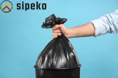 Sipeko worki na śmieci folia LDPE czarne 20mic / 50x60cm / 35 litrów / 15 sztuk