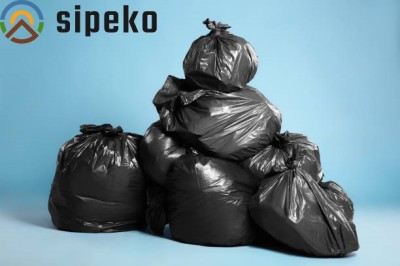 Sipeko worki na śmieci folia LDPE czarne 20mic / 50x60cm / 35 litrów / 15 sztuk