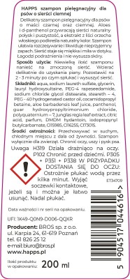 Happs szampon pielęgnacyjny dla psów o sierści ciemnej 200ml