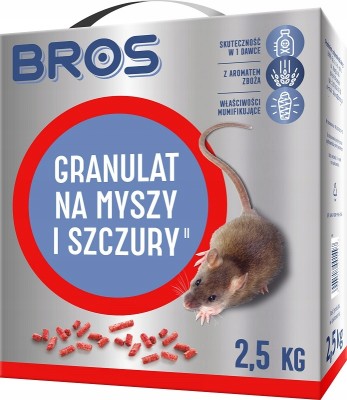 Bros trutka w granulacie na myszy i szczury 2,5kg