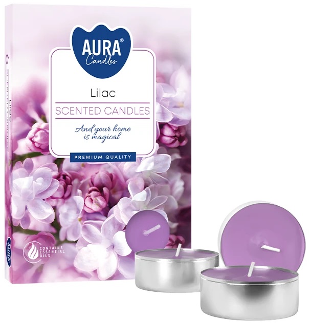 PODGRZEWACZE świeczki zapachowe Bispol p15-38 Aura (Lilac) BEZ - 6 sztuk