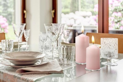 Bispol Aura sw70/120-030 Czerwona świeca walec 7x12cm - 50 godzin