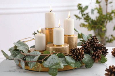 Bispol Aura sw70/120-011 Ecru świeca walec 7x12cm - 50 godzin