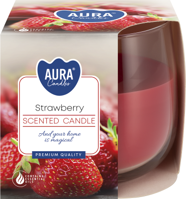 Bispol Aura sn71-73 TRUSKAWKA świeca zapachowa w szkle - 24h