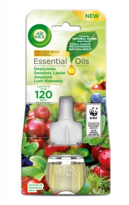 Air Wick, Deszczowa Świeżość Lasów Amazonii, elektryczny odświeżacz powietrza, zapas, 19ml