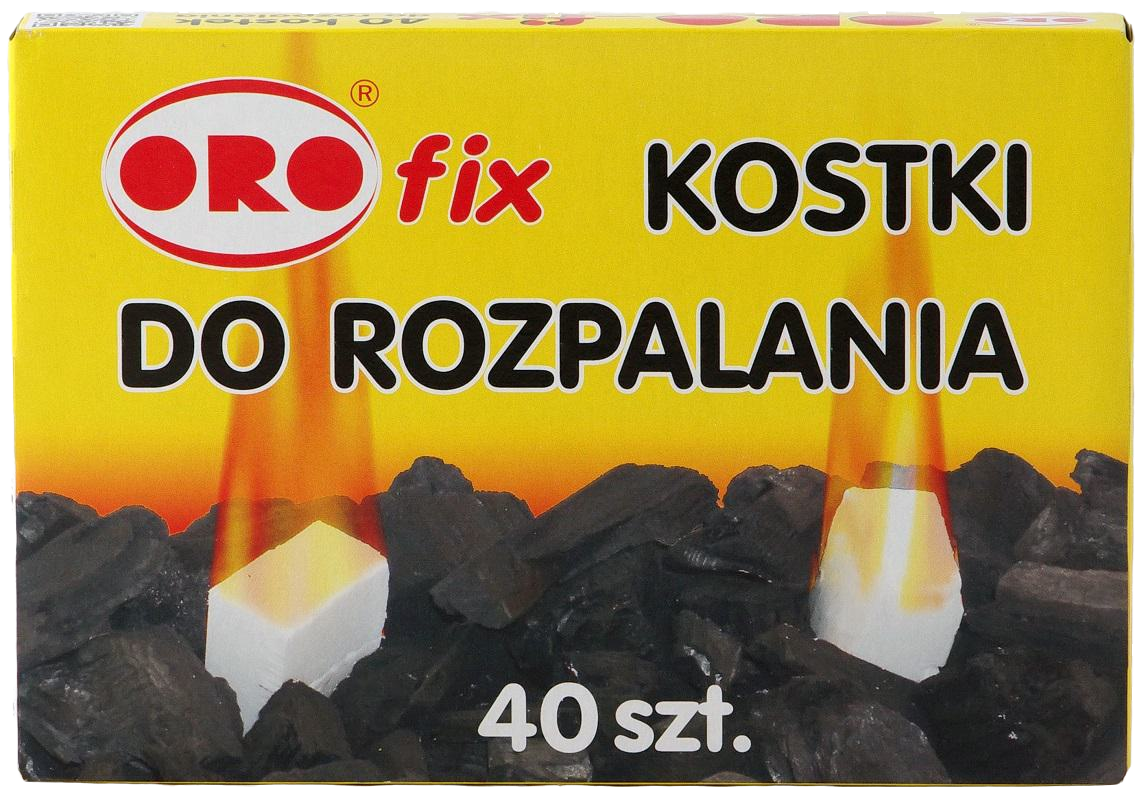 Oro Nr 8570 Parafinowa bezwonna podpałka do grilla i kominka kostka 40 sztuki