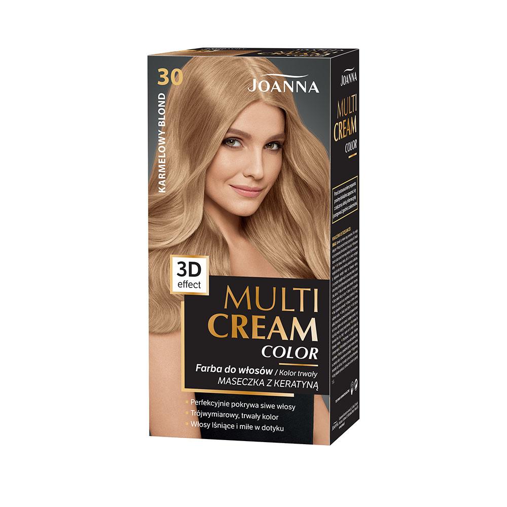 Joanna Multi Cream Color, farba do włosów, 30 karmelowy blond
