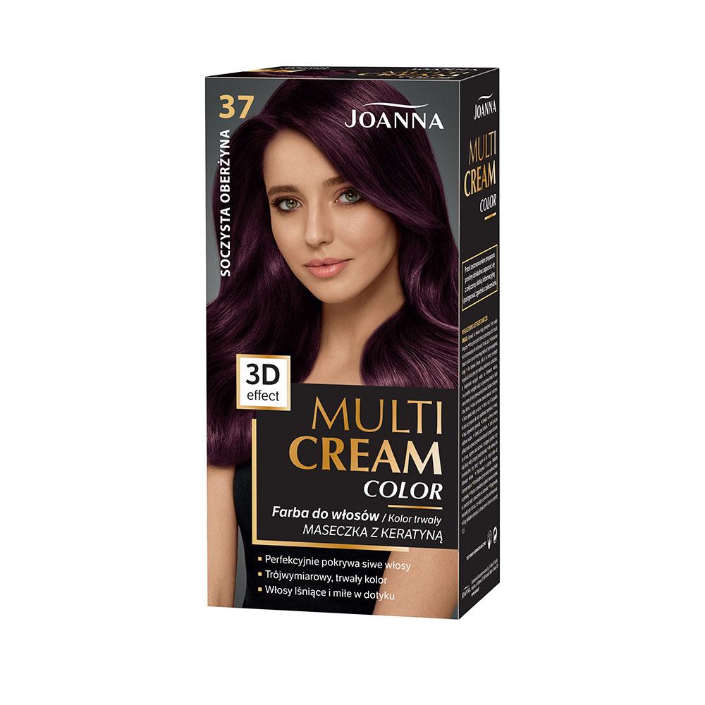 Joanna Multi Cream Color, farba do włosów, 37 soczysta oberżyna