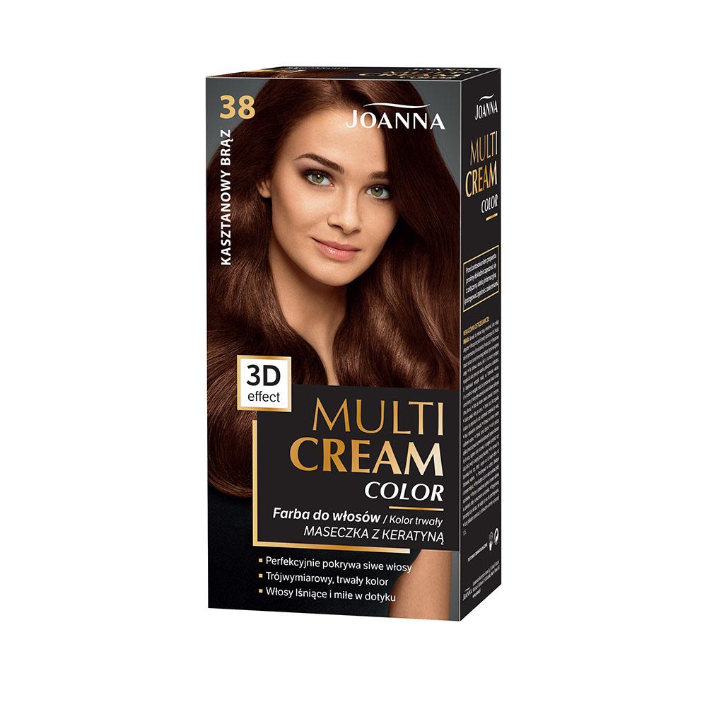 Joanna Multi Cream Color, farba do włosów, 38 kasztanowy brąz