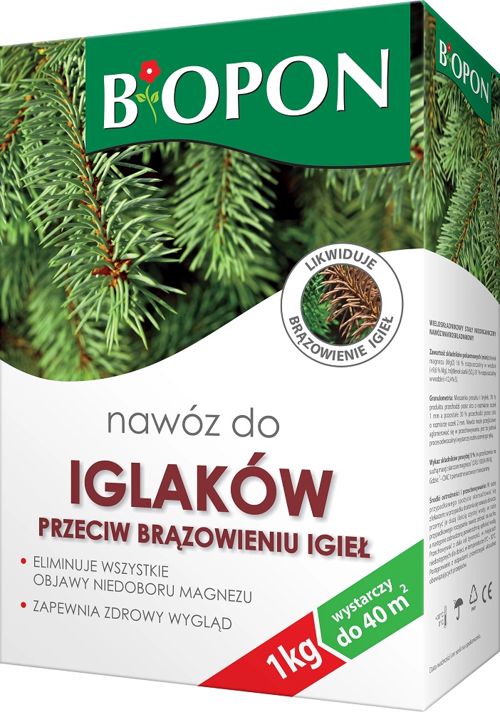 Bopon nawóz granulowany do iglaków przeciw brązowieniu igieł BiOPON 1kg
