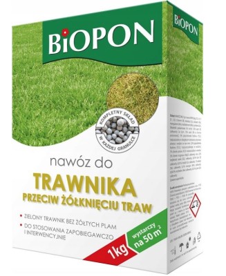 Biopon, nawóz granulowany do trawnika przeciw żółknięciu, 1kg
