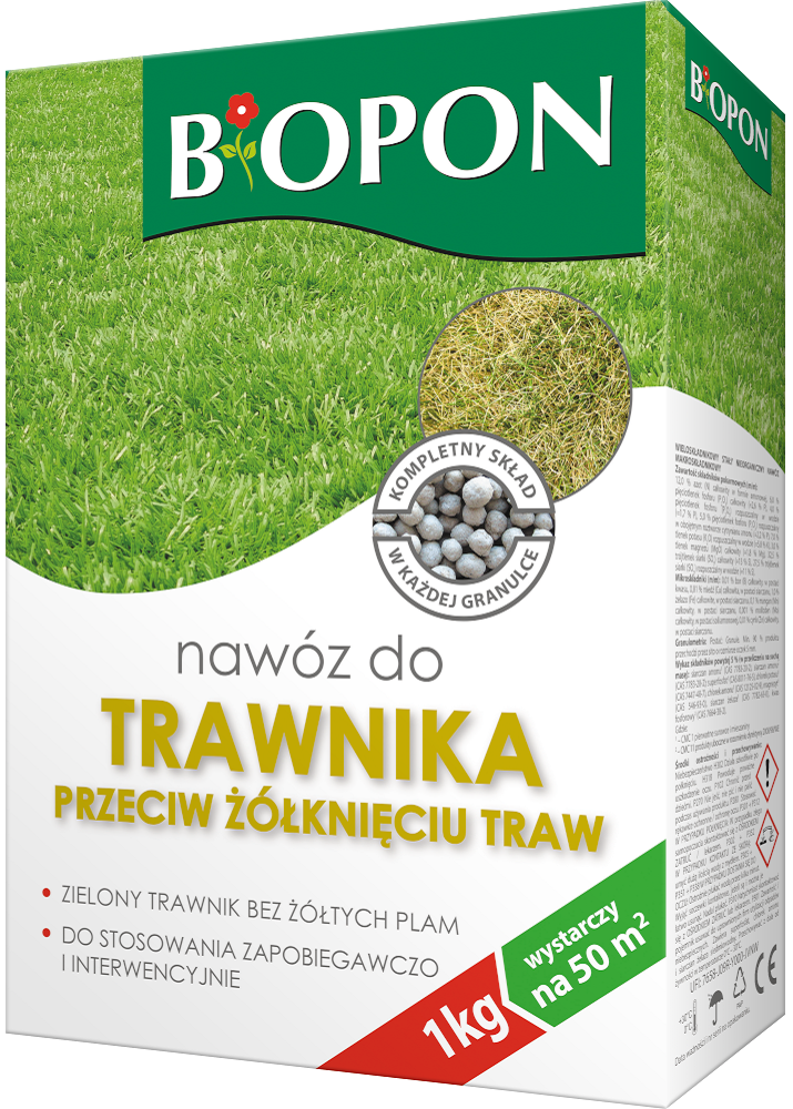 Bopon nawóz granulowany do trawnika przeciw żółknięciu BiOPON 1kg