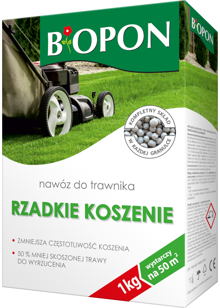 Bopon Rzadkie Koszenie spowolniający wzrost trawy nawóz granulowany do trawnika BiOPON 1kg