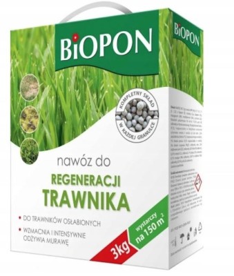 Biopon, nawóz granulowany do regeneracji trawnika, 3kg
