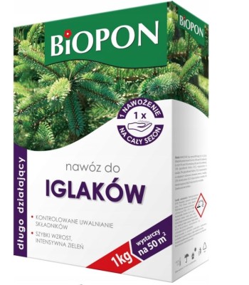 Biopon, długo działający nawóz granulowany do iglaków, 1kg