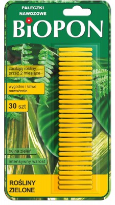 Biopon, pałeczki nawozowe do roślin zielonych, 30 sztuk