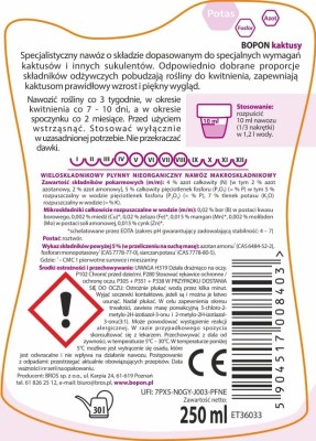 Bopon nawóz w płynie do kaktusów BiOPON 250ml