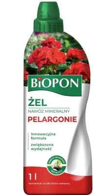 Biopon, żelowy nawóz mineralny do pelargonii, 1l