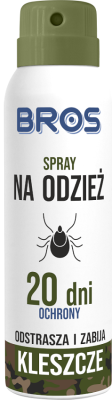 Bros środek na odzież odstraszający komary i kleszcze w sprayu 90ml
