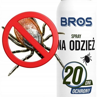 Bros środek na odzież odstraszający komary i kleszcze w sprayu 90ml