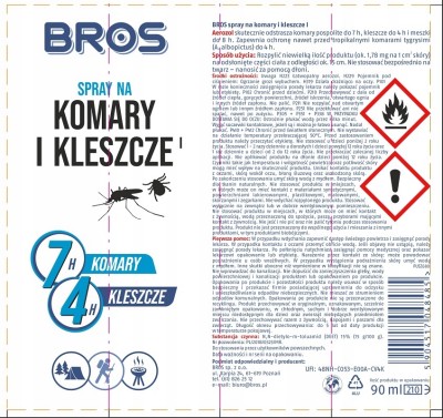 Bros środek odstraszający komary i kleszcze w sprayu 90ml