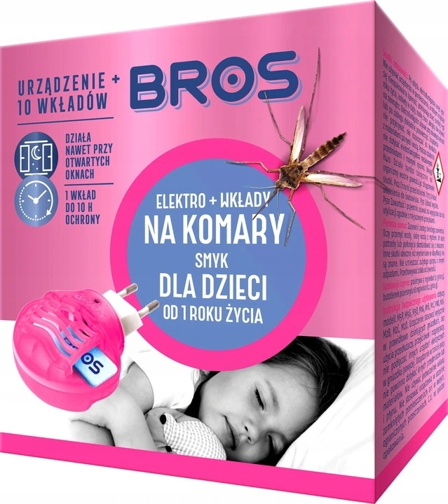 Bros Elektro Dla Dzieci urządzenie elektryczne przeciw komarom + 10 wkładów