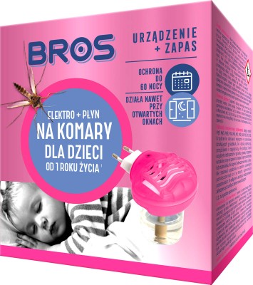 Bros Elektro Dla Dzieci urządzenie elektryczne z płynem przeciw komarom 60 nocy