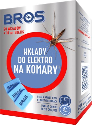 Bros Elektro wkładki zapasowe do urządzenia elektrycznego przeciw komarom 20 sztuk