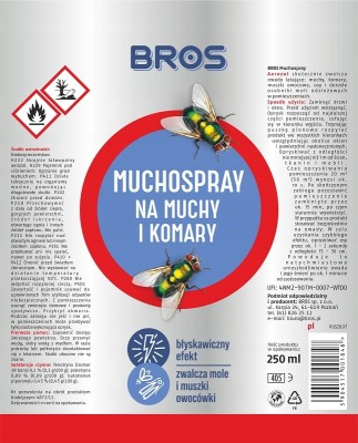 Bros Muchospray środek zwalczający muchy i komary spray 250ml
