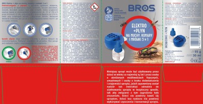 Bros Elektro urządzenie elektryczne z płynem 3w1 na muchy komary i mrówki 60 nocy