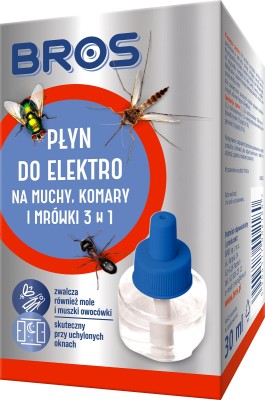 Bros Elektro płyn zapasowy do urządzenia elektrycznego 3w1 na muchy komary i mrówki 60 nocy