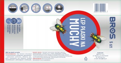 Bros lep płaski na muchy - 5 sztuk