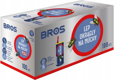 Bros Max lep okrągły na muchy z aromatem miodu 100 sztuk