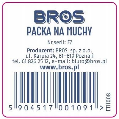 Bros tradycyjna packa na muchy i inne owady - 1 sztuka