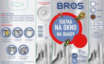 Bros Biała siatka na okno zabezpieczająca pomieszczenia przed owadami 150x180cm
