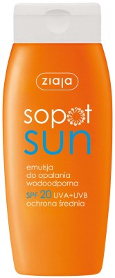Ziaja Sopot Sun, Emulsja do opalania wodoodporna, SPF 20, 150ml