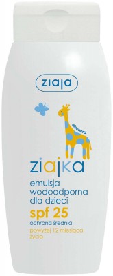 Ziajka, Emulsja do opalania wodoodporna dla dzieci SPF 25, 125ml